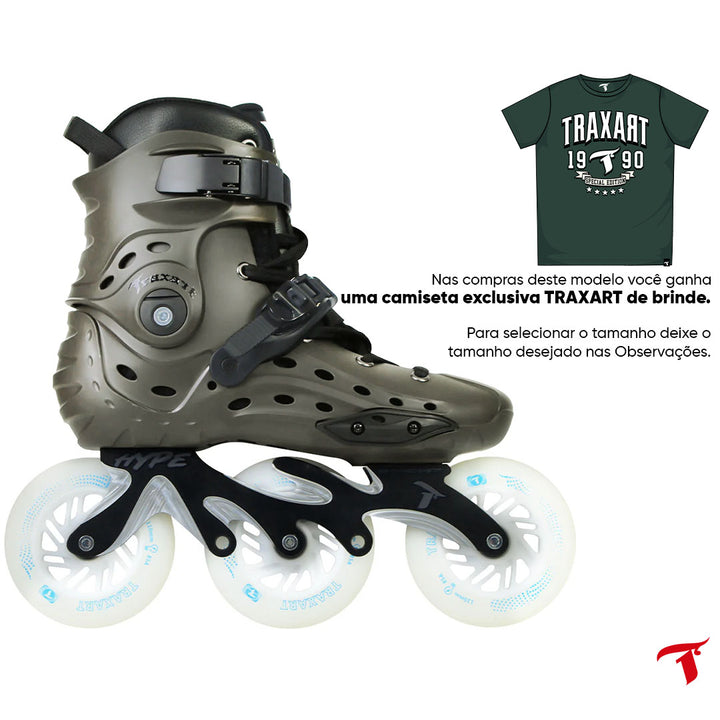 Patins Hype Verde com Rodas de Led Verde 110mm/85A