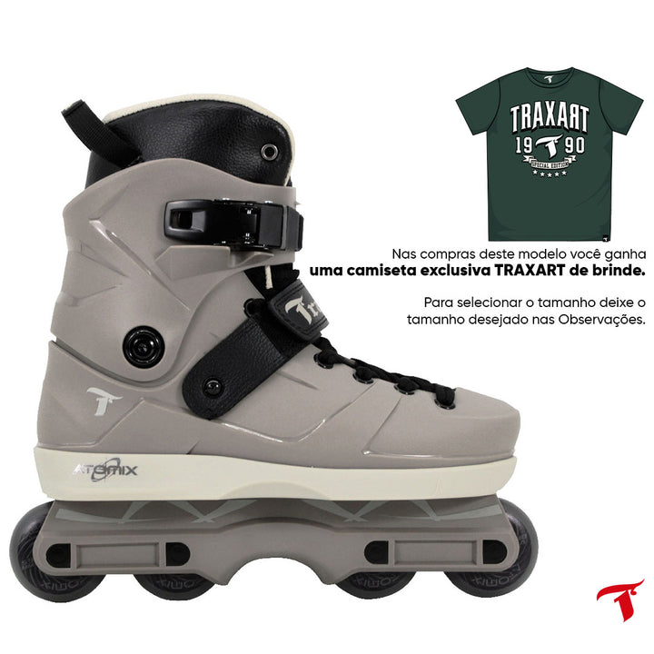 Patins Atomix Cinza  - 59mm ABEC-9 Cromo