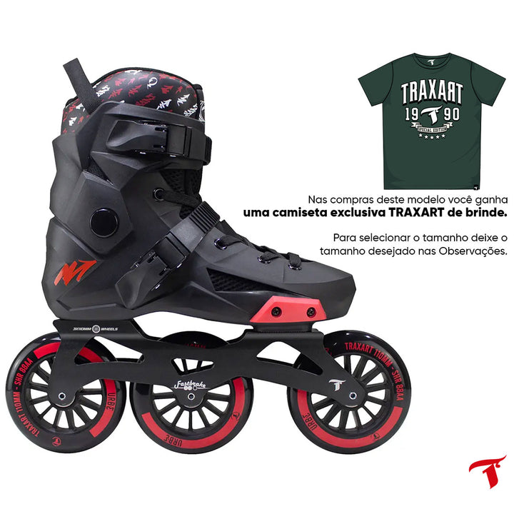 Patins Revolt Preto com Base Fastbrake e Rodas URB-E - 110mm ABEC-9