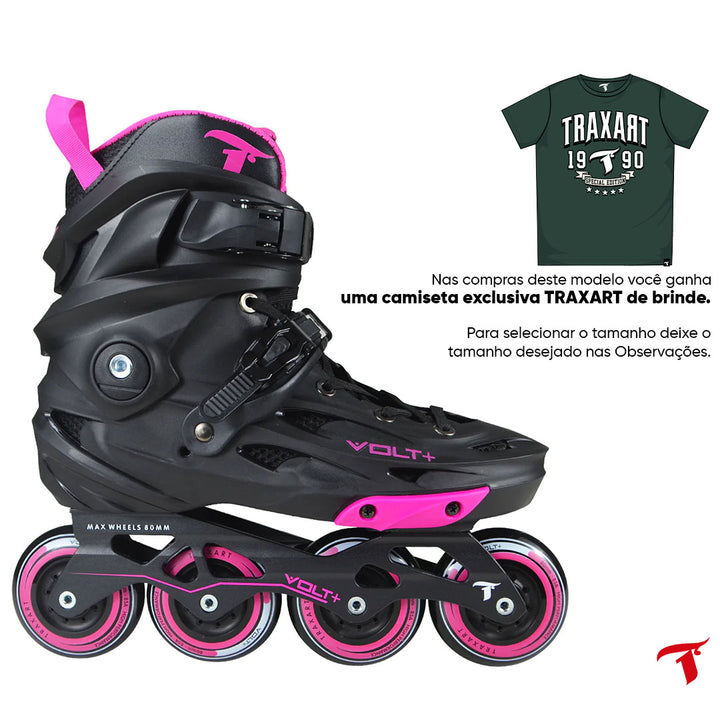 Patins Volt + 2.0 Rosa - 80mm ABEC-9