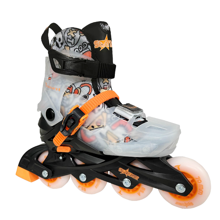 Patins Infantil StarLight Preto com Rodas de LED - ABEC-9