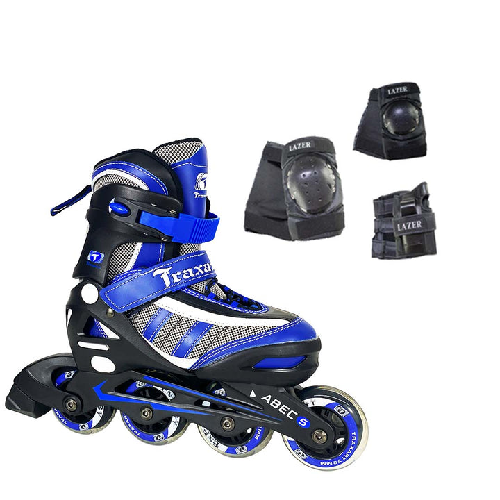 Patins Infantil Energy Azul + Kit de Proteção SSE-611