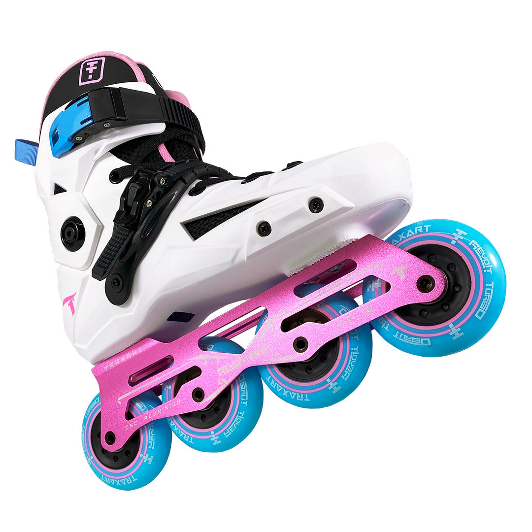 Patins Revolt Turbo Branco e Pink - 80mm ABEC-9 Cromo