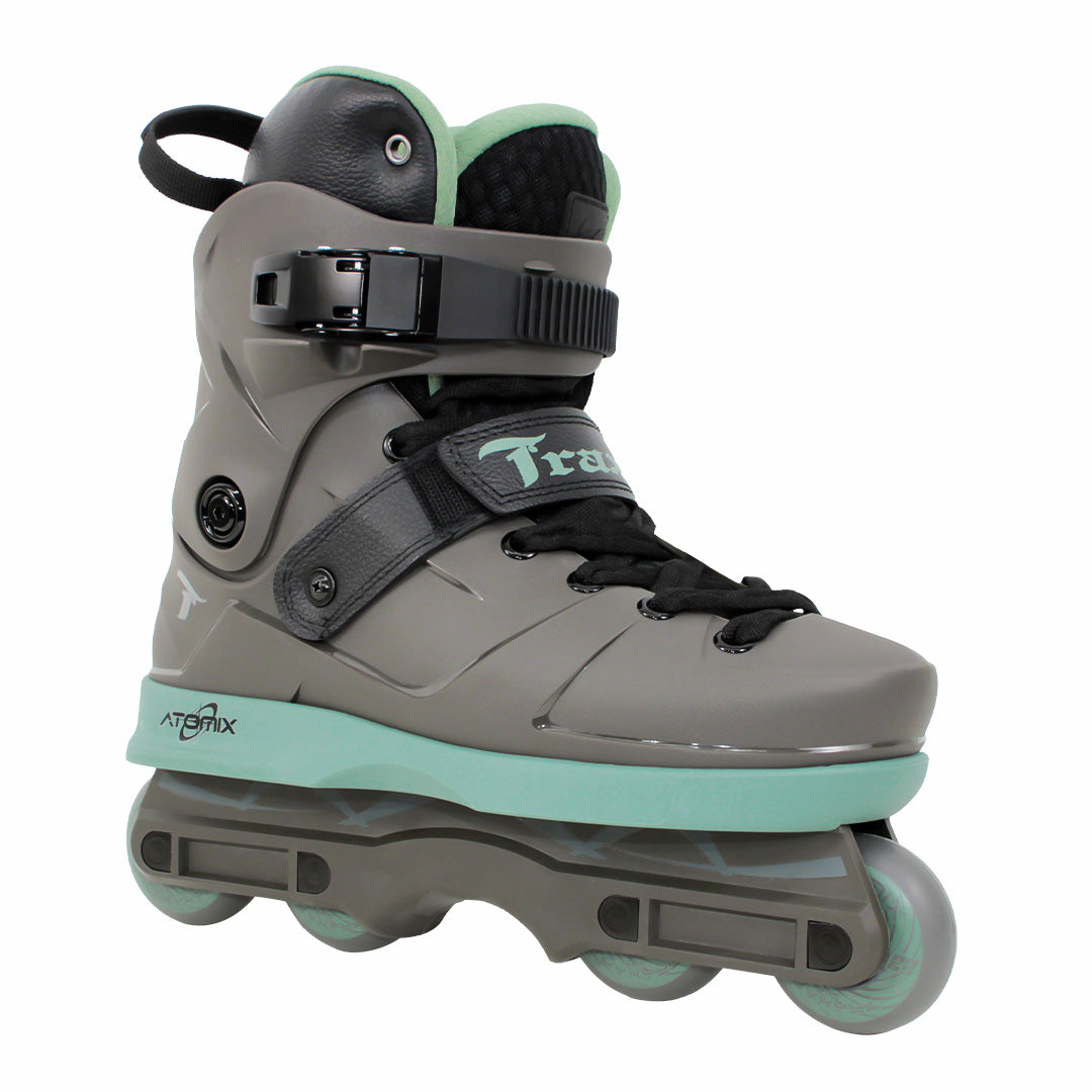 Patins Atomix Cinza e Verde - 59mm ABEC-9 Cromo