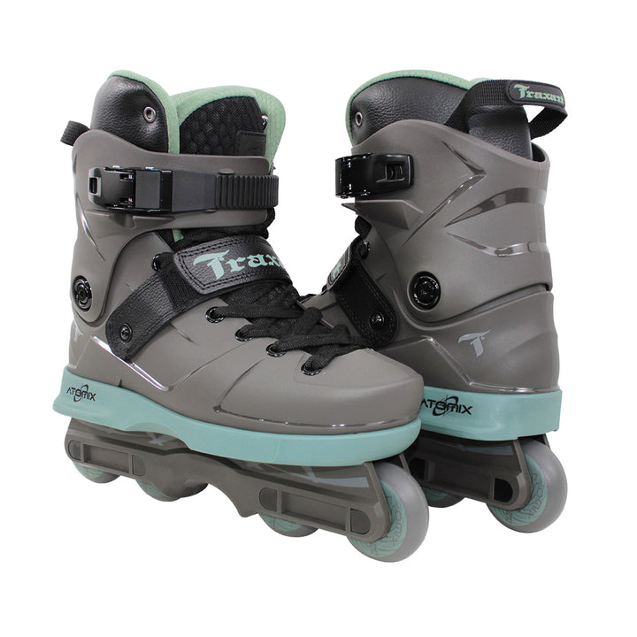 Patins Atomix Cinza e Verde - 59mm ABEC-9 Cromo