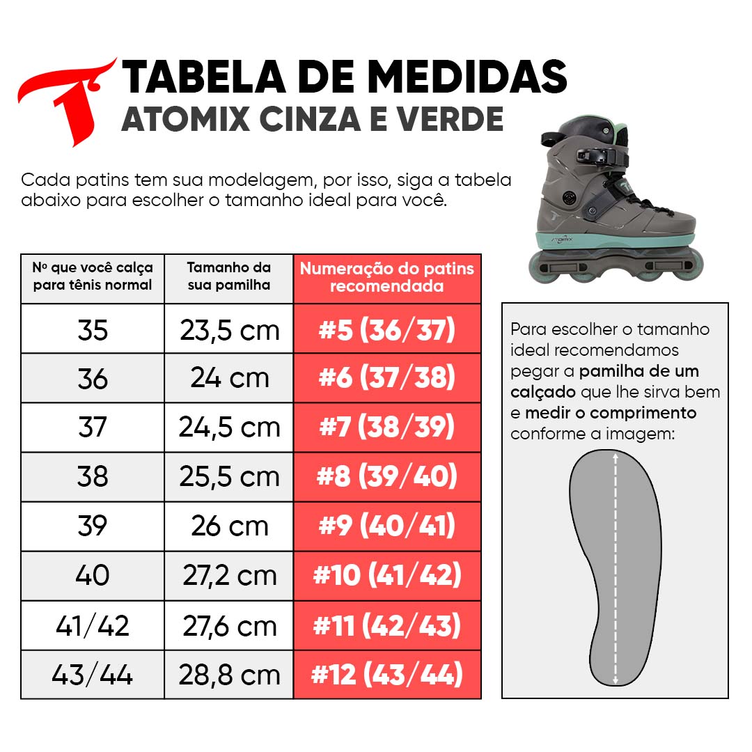 Patins Atomix Cinza e Verde - 59mm ABEC-9 Cromo