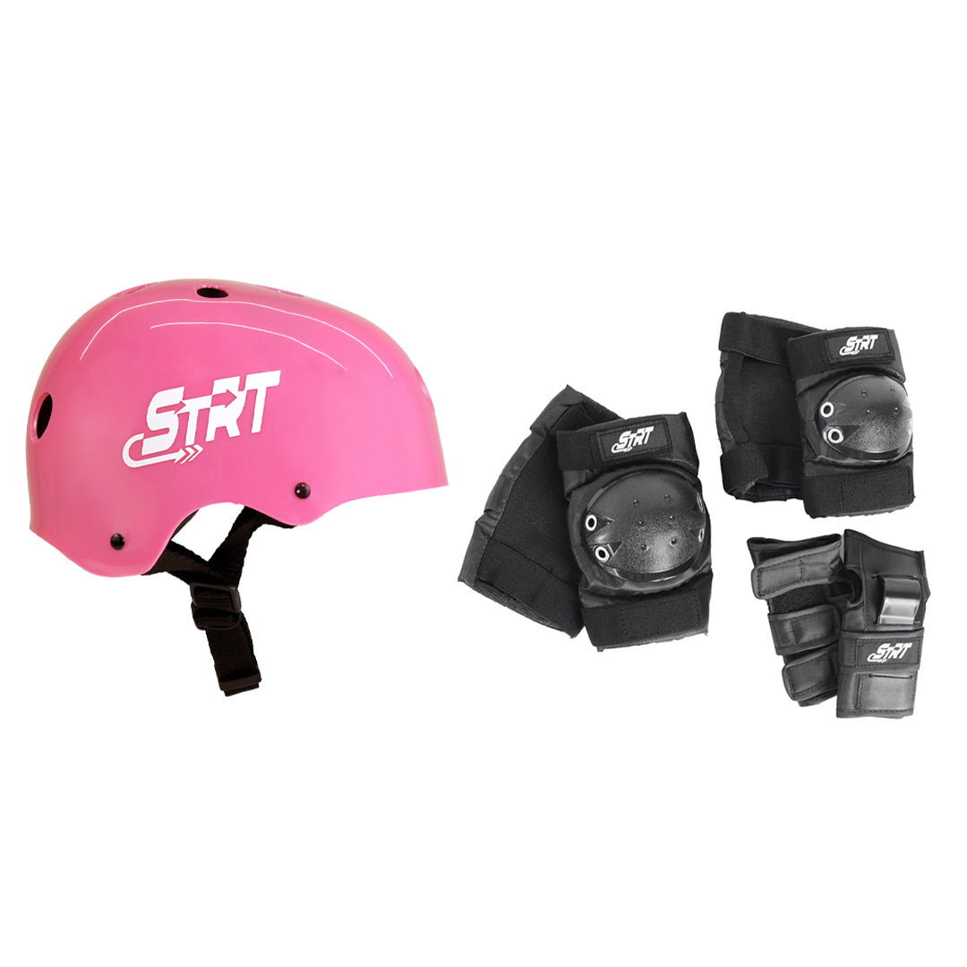 Kit Capacete STRT Rose + Proteção Juvenil STRT SSE-611