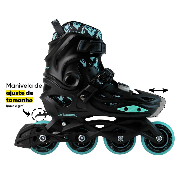 Patins Infantil Freemix Preto - 68/70mm ou 70/72mm ABEC-9