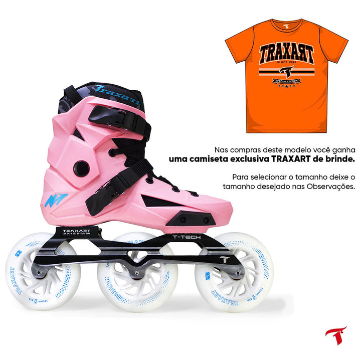 Patins Revolt Rose + Base T-Tech + Rodas Led 125mm